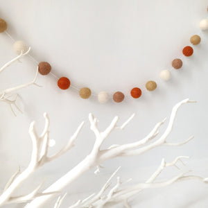 Pumpkin Spice Pom Pom Garland - Felt Ball Nursery Decor