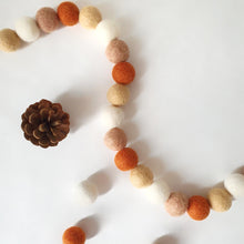 Load image into Gallery viewer, Pumpkin Spice Pom Pom Garland - Felt Ball Nursery Decor