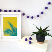 Load image into Gallery viewer, Purple Pom Pom Garland - Felt Ball Nursery Decor