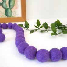 Load image into Gallery viewer, Purple Pom Pom Garland - Felt Ball Nursery Decor
