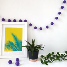 Load image into Gallery viewer, Purple Pom Pom Garland - Felt Ball Nursery Decor