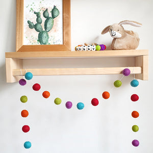 Rainbow Pom Pom Garland - Felt Ball Nursery Decor