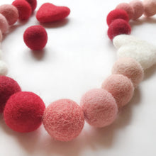 Load image into Gallery viewer, Red Ombre Rainbow Pom Pom Garland - Felt Ball Nursery Decor