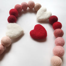 Load image into Gallery viewer, Red Ombre Rainbow Pom Pom Garland - Felt Ball Nursery Decor