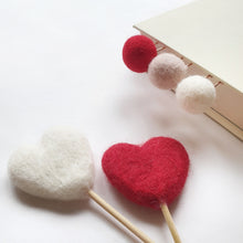 Load image into Gallery viewer, Rose Pom Pom Paperclips - Felt Ball Stationary Bookmarks