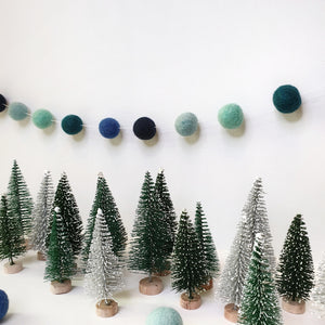 Snowflake Pom Pom Garland - Felt Ball Nursery Decor
