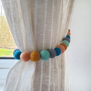 Pastel Curtain Felt Ball Pom Pom Tie Backs