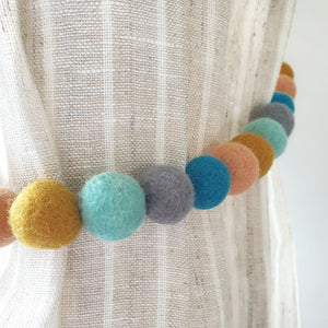 Pastel Curtain Felt Ball Pom Pom Tie Backs