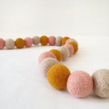 Load image into Gallery viewer, Vintage Rainbow Pink Pom Pom Garland - Felt Ball Nursery Decor