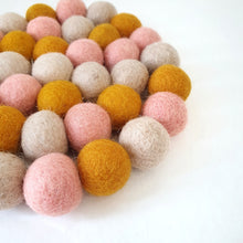 Load image into Gallery viewer, Vintage Rainbow Pink Pom Pom Garland - Felt Ball Nursery Decor