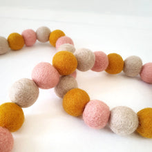 Load image into Gallery viewer, Vintage Rainbow Pink Pom Pom Garland - Felt Ball Nursery Decor