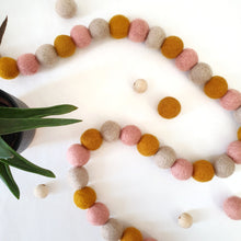 Load image into Gallery viewer, Vintage Rainbow Pink Pom Pom Garland - Felt Ball Nursery Decor