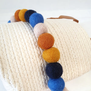 Vintage Retro Rainbow Pom Pom Garland - Felt Ball Nursery Decor
