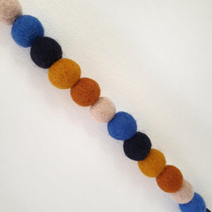 Vintage Retro Rainbow Pom Pom Garland - Felt Ball Nursery Decor