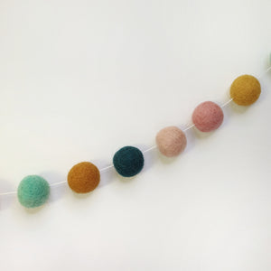 Vintage Tulip Easter Pom Pom Garland - Felt Ball Nursery Decor