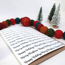 Load image into Gallery viewer, Merry Christmas Happy Holidays - A6 Monochrome Typo Greeting Card