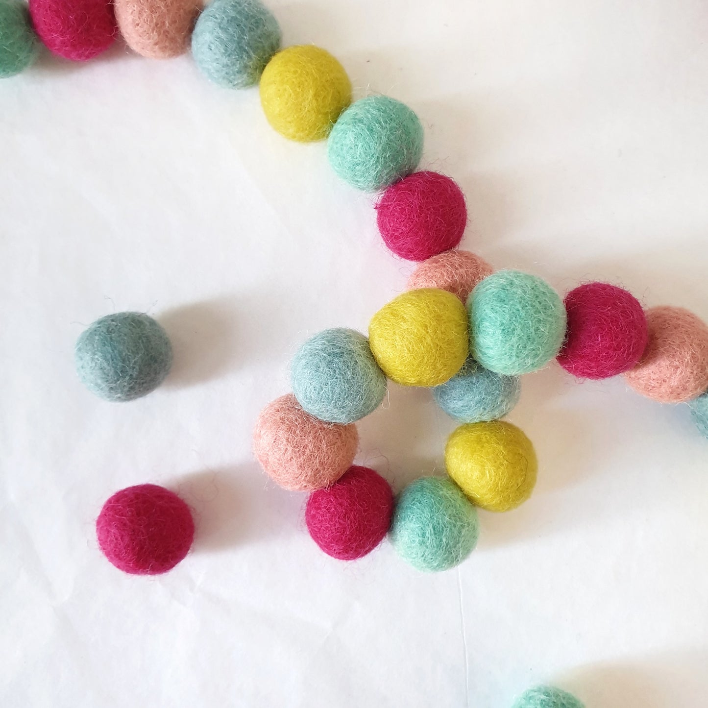 Candy Rainbow Pom Pom Garland - Felt Ball Nursery Decor