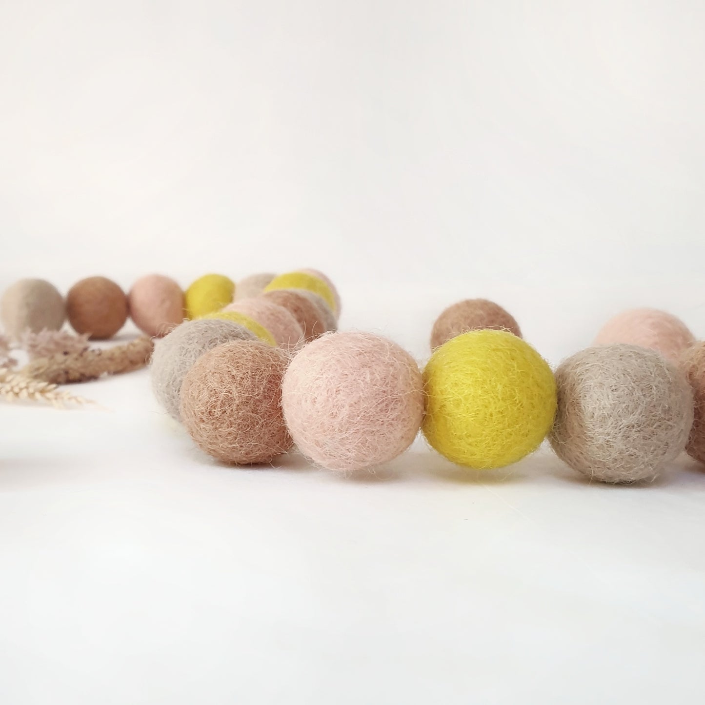 Daffodil Pom Pom Garland - Felt Ball Nursery Decor